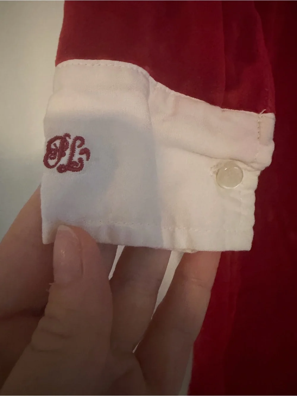 Ralph Lauren Red Velvet Dress with White Peter Pan Collar
